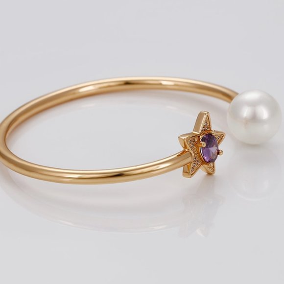 Beautiful Sapphire Star 18KGP Bangle - Picture 9 of 14